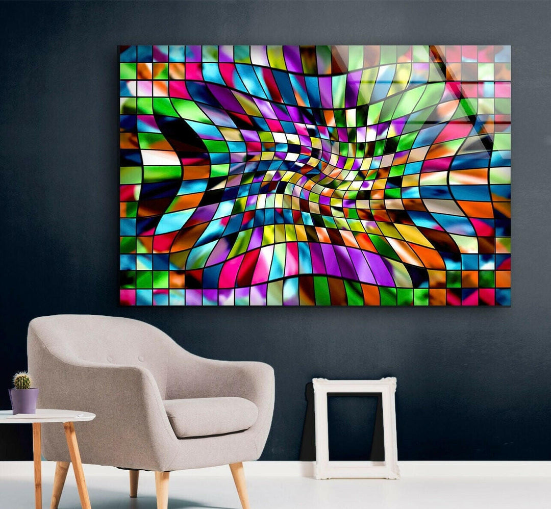 Mix Colors Fractal Art Glass Wall Art