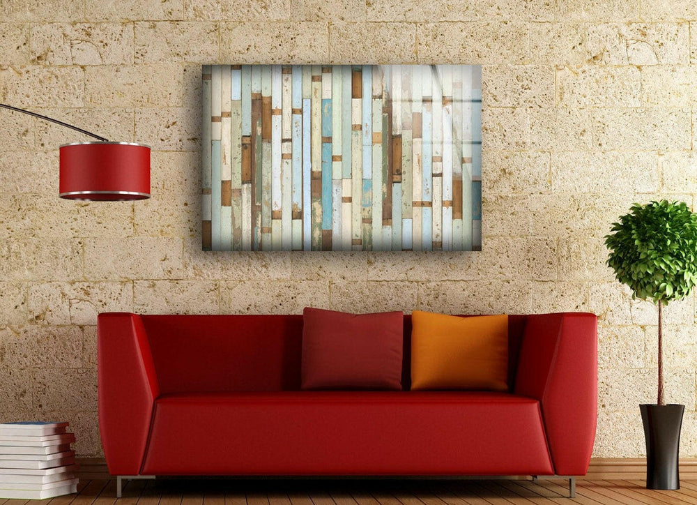 White Wooden Design Glass Wall Art glass image printing, glass prints from photos
