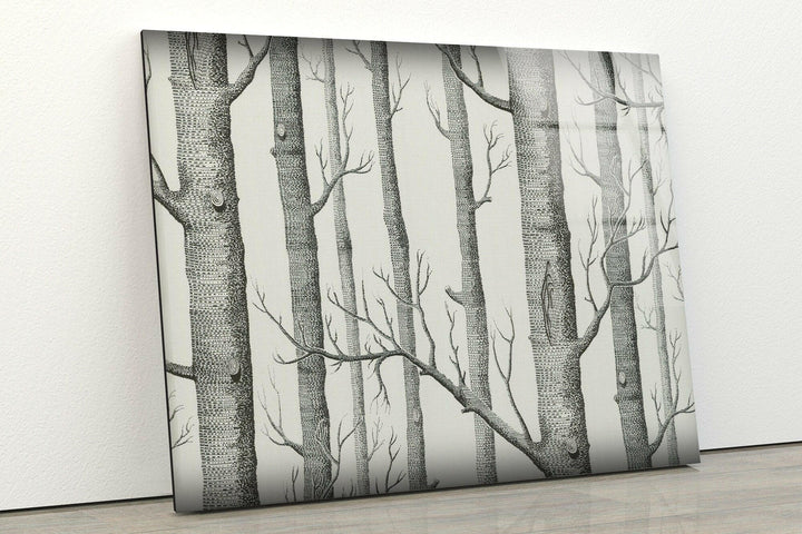 Black and White Trees Glass Wall Art glass image printing, glass prints from photos