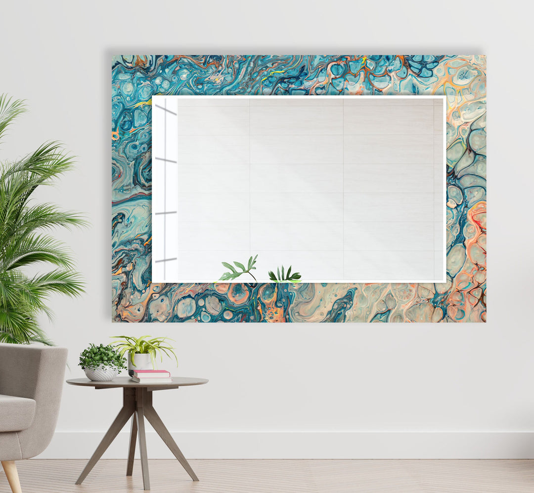 Blue & Silver Marble Wall Mirrors Huge Mirror
