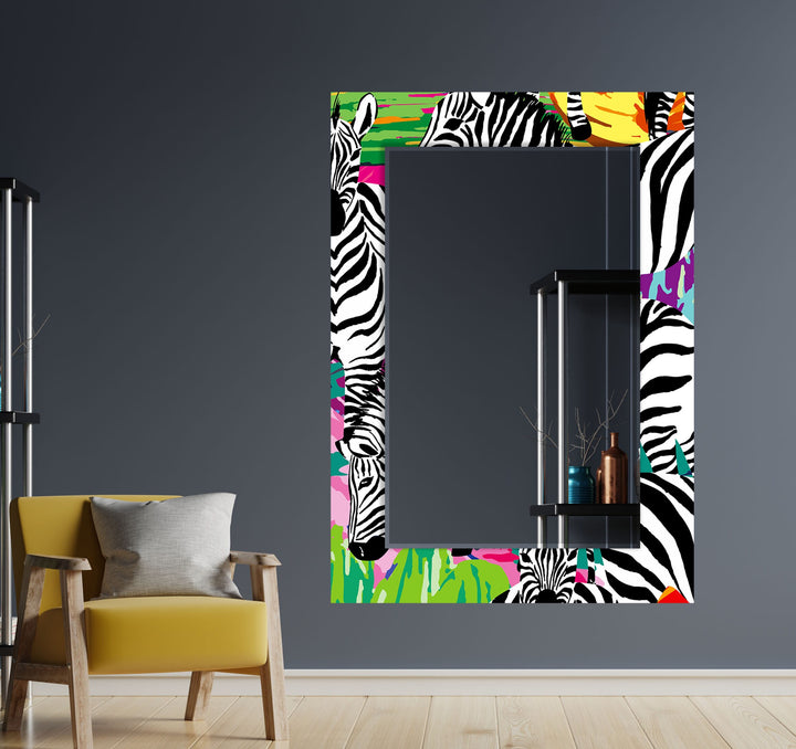 Zebra Wall Mirrors bathroom mirror with lights
