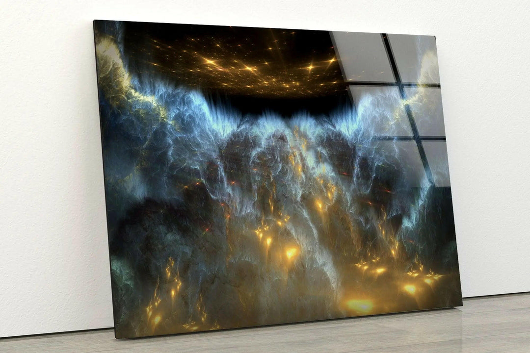 Dark Blue Abstract Tempered Glass Wall Art - MyPhotoStation