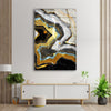 Gold Black Resin Abstract Glass Printing Wall Art
