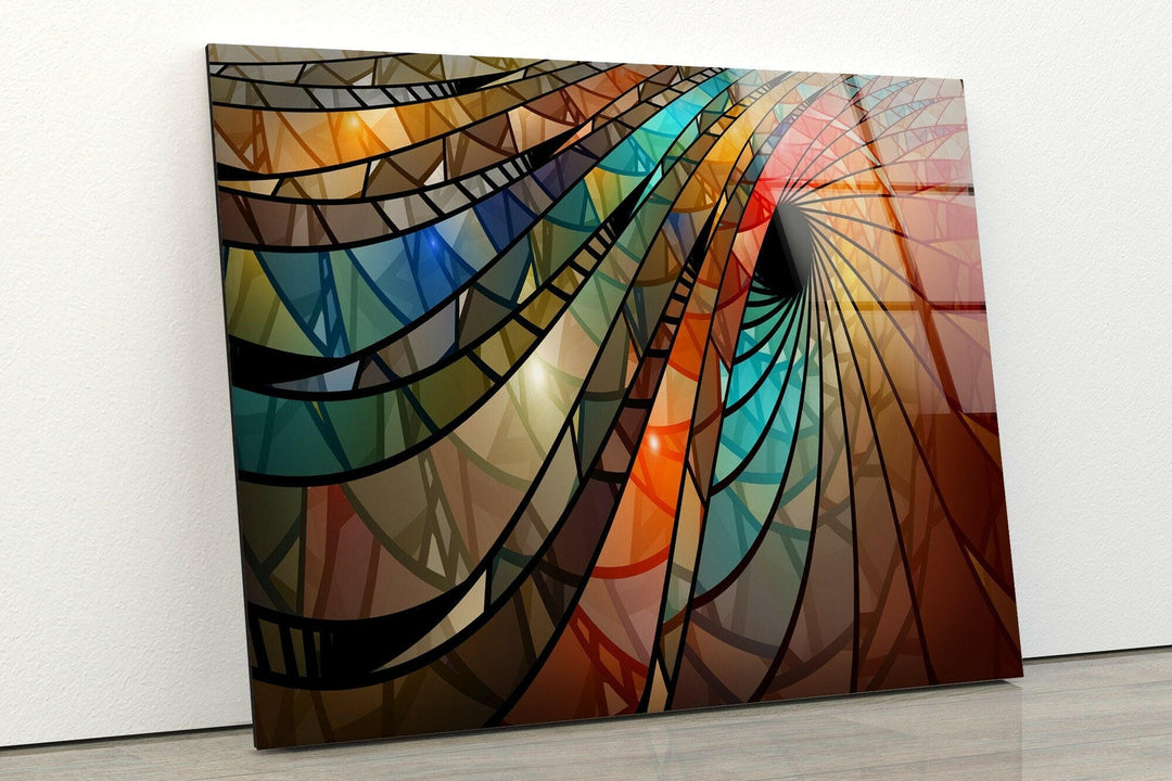 Colorful Spiral Stained Glass Wall Art glass pictures for Wall, glass prints wall art