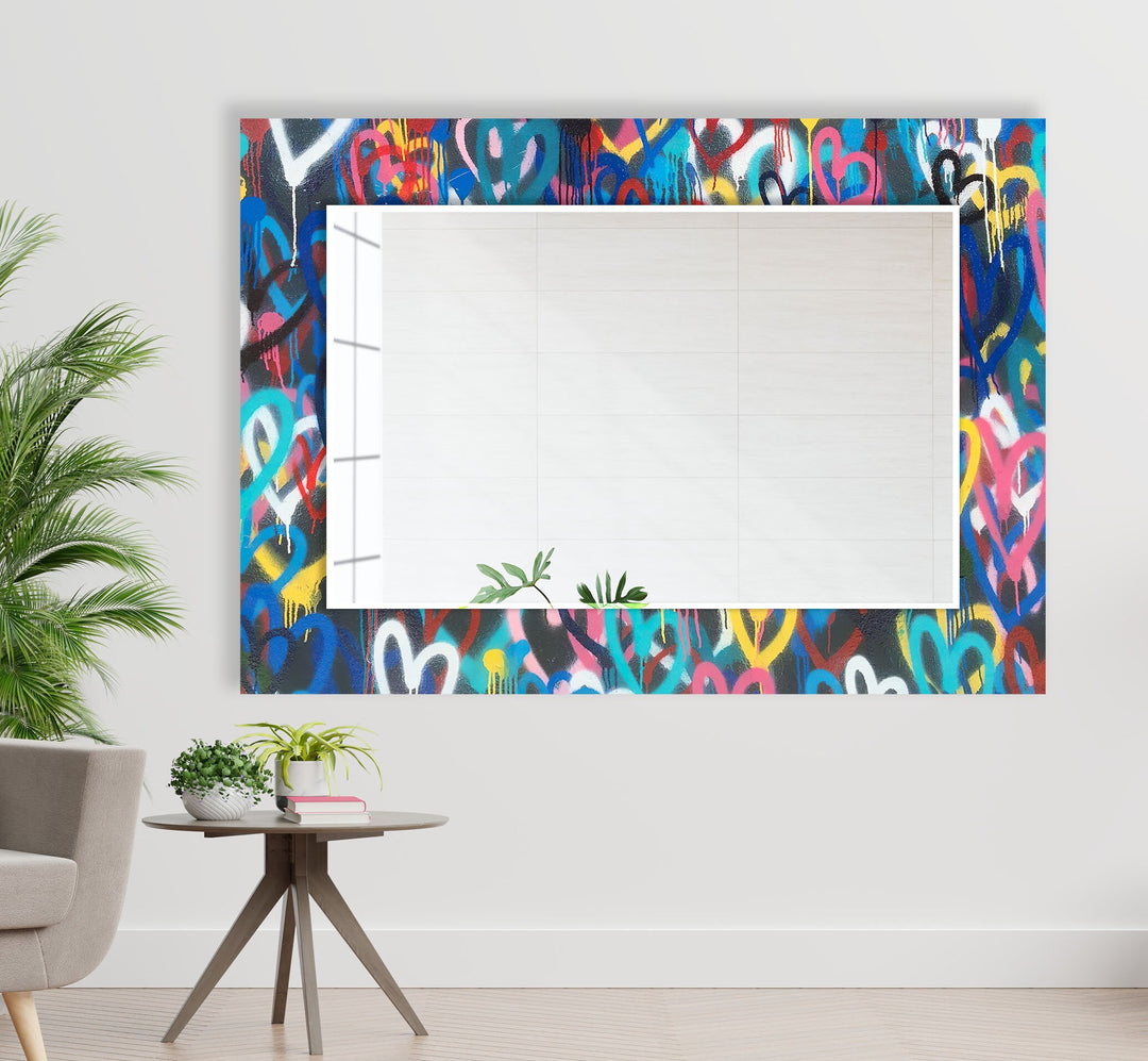 Abstract Colored Graffiti Wall Mirror mirror wall art
