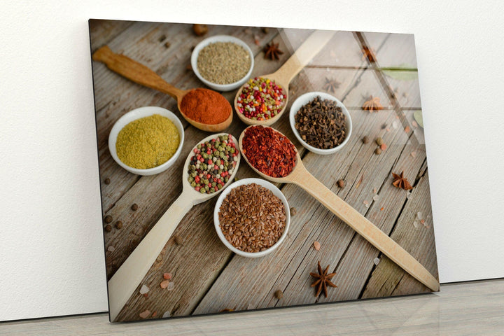 Natural Spice Mix Glass Wall Art, photo print on glass, prints on glass wall art