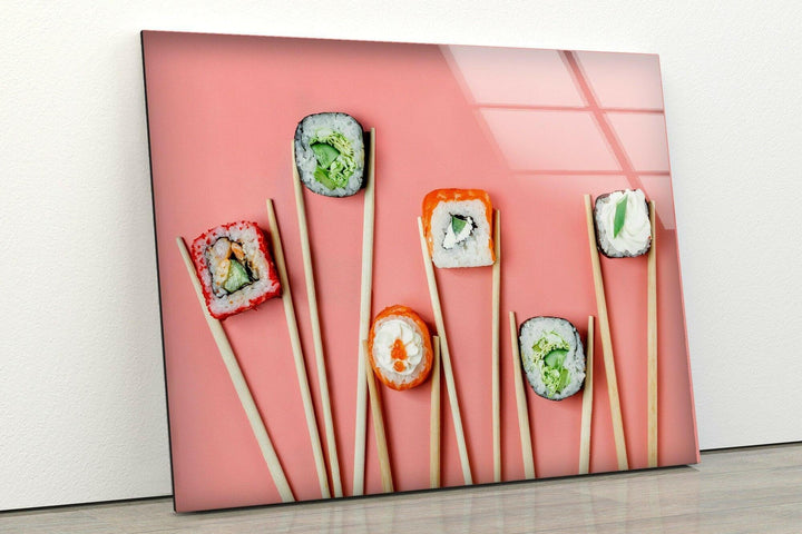 Japanese Sushi Glass Wall Art, stained glass wall art, stained glass wall decor