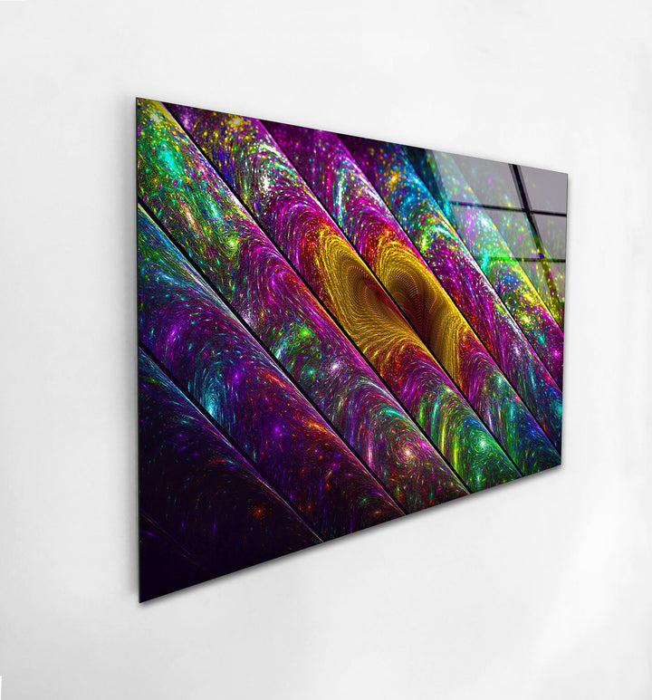 Neon colorful fractal wall art for living room