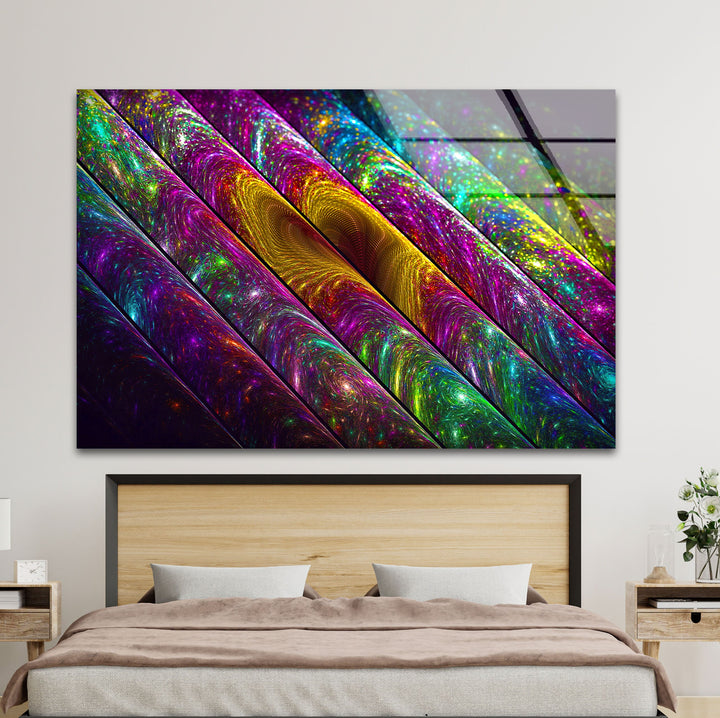 Fractal Rainbow Colors glass printing Art