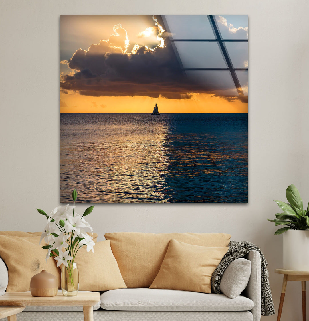 Beauty Sunset Landscape Glass Wall Art Glass Printing Wall Art, Print photos on glass