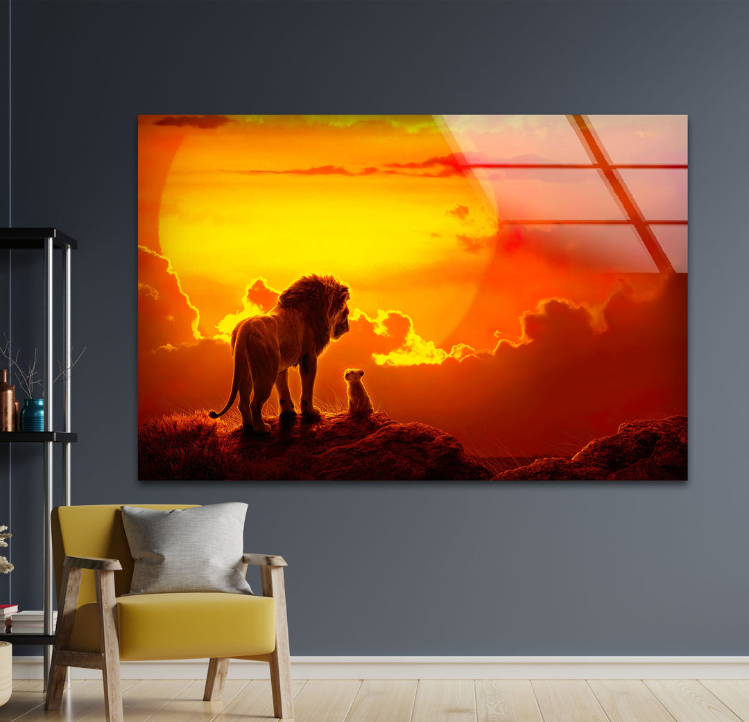 The Lion King Glass Wall Art print on glass, glass printed photos