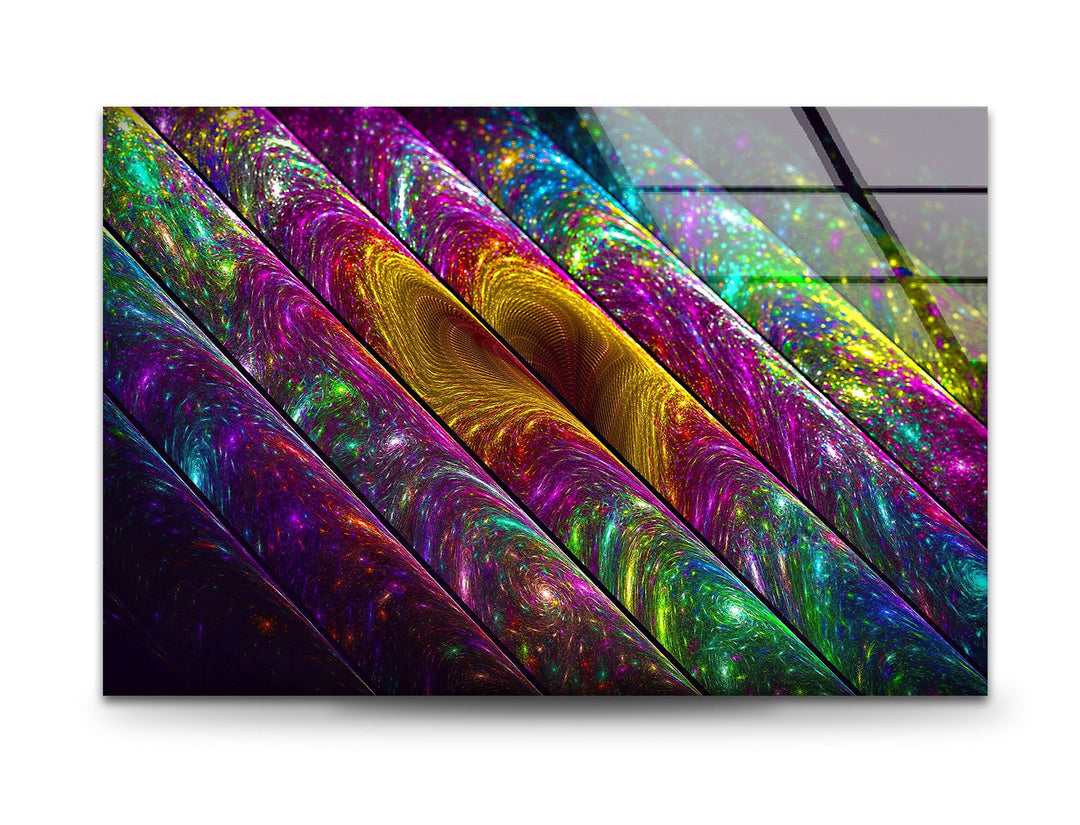 Neon colorful abstract wall art for living room