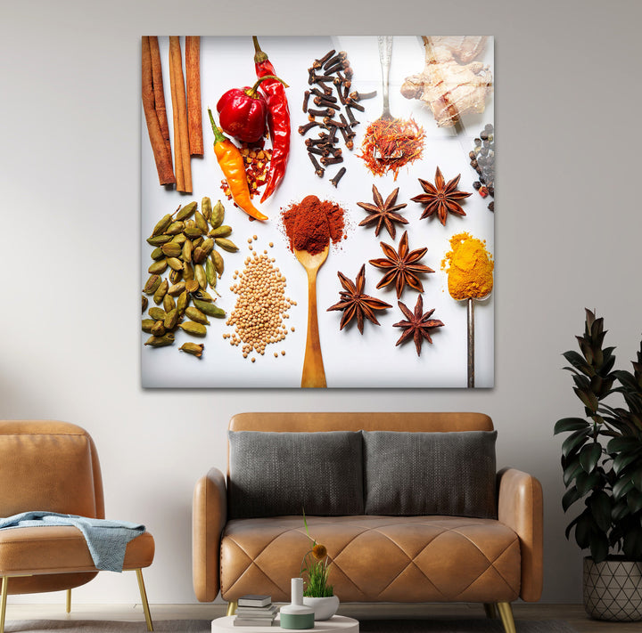 Spices Mİx Glass Wall Art, glass pictures for Wall, glass prints wall art