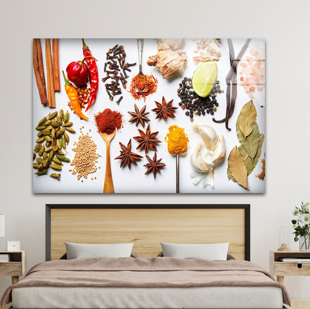 Spices Mİx Glass Wall Art, photo print on glass, prints on glass wall art