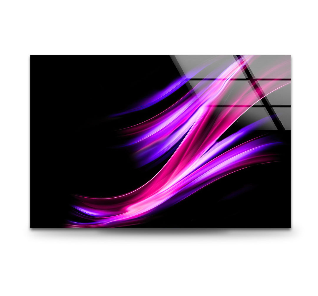 Purple Abstract with black background artdesigna Glass Wall Art