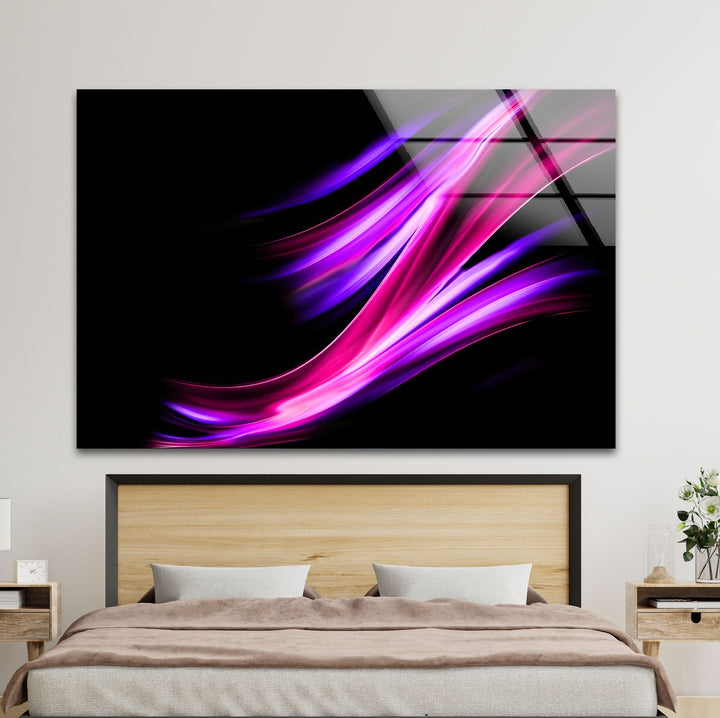 Neon Purple Abstract with black background Wall Art