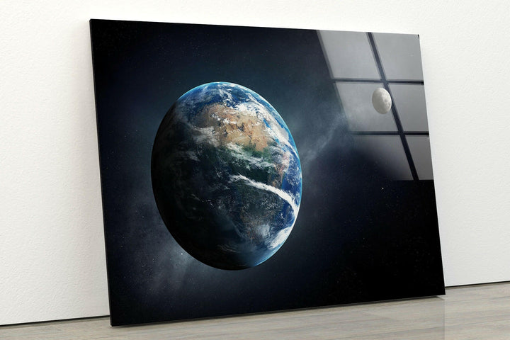 Earth Space Glass Wall Art, custom glass photo prints, large glass prints