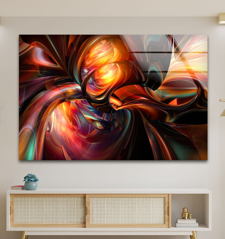 Orange Abstract Art & Glass Wall Decor