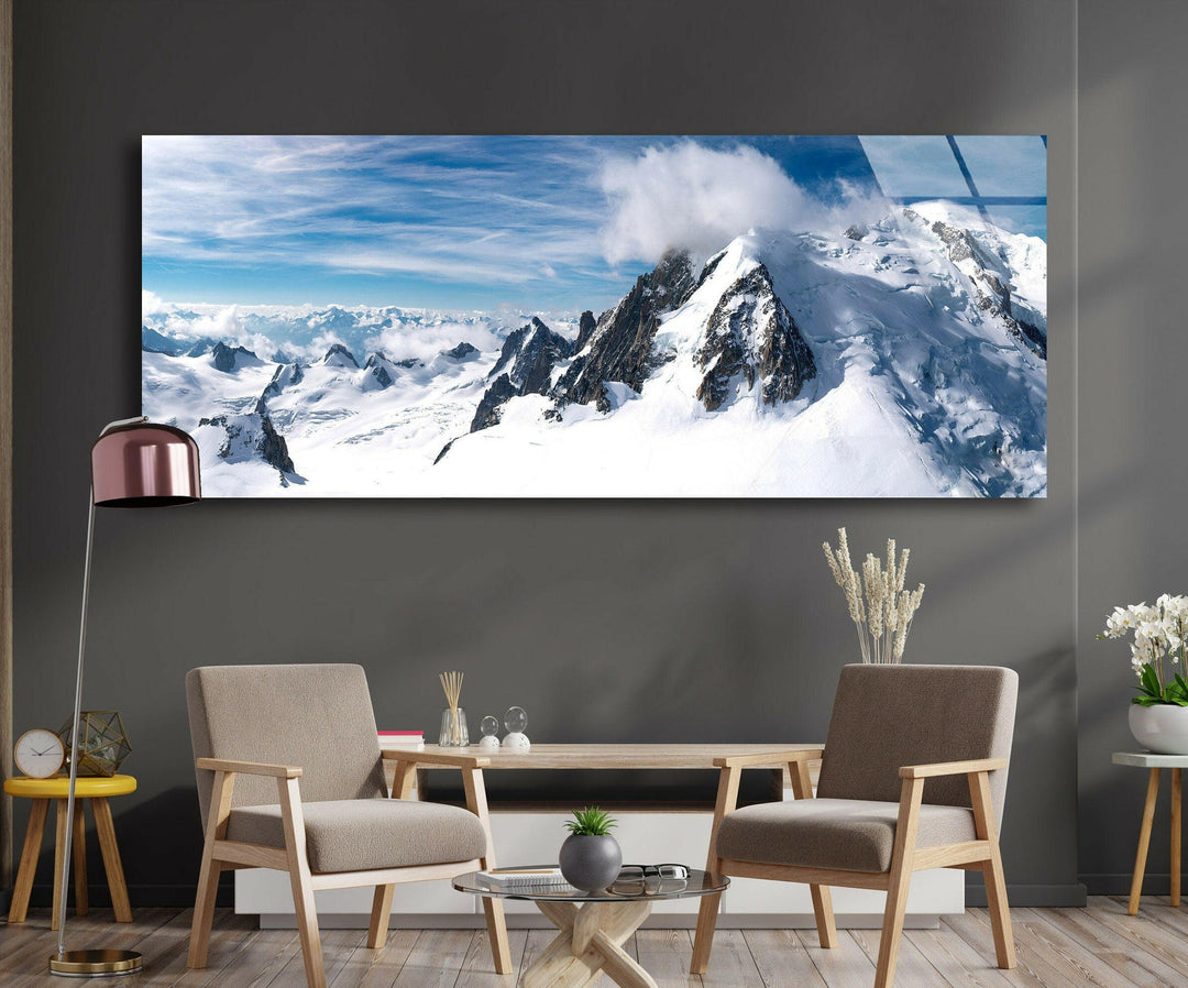 The Summit Of Mountain Glass Wall Art, photo print on glass, prints on glass wall art