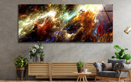 Colorful Cosmic Galaxy Glass Wall Art