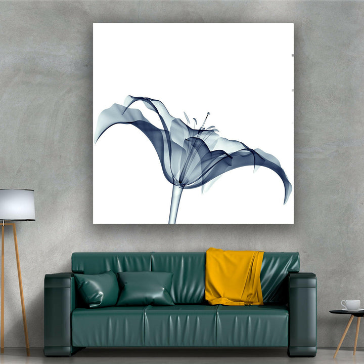 Xray Amaryllis Flower Glass Wall Art, custom glass pictures, glass art prints