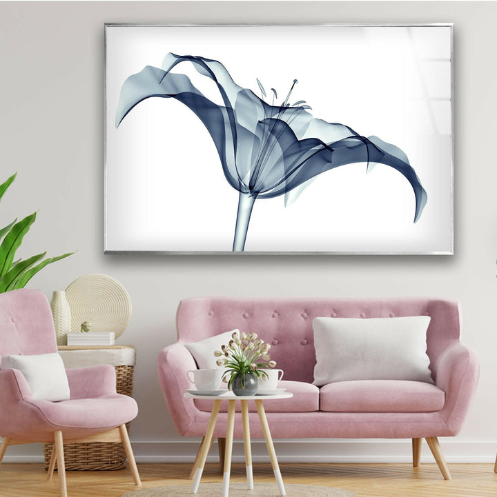 Xray Amaryllis Flower Glass Wall Art, glass wall decor, glass wall art decor