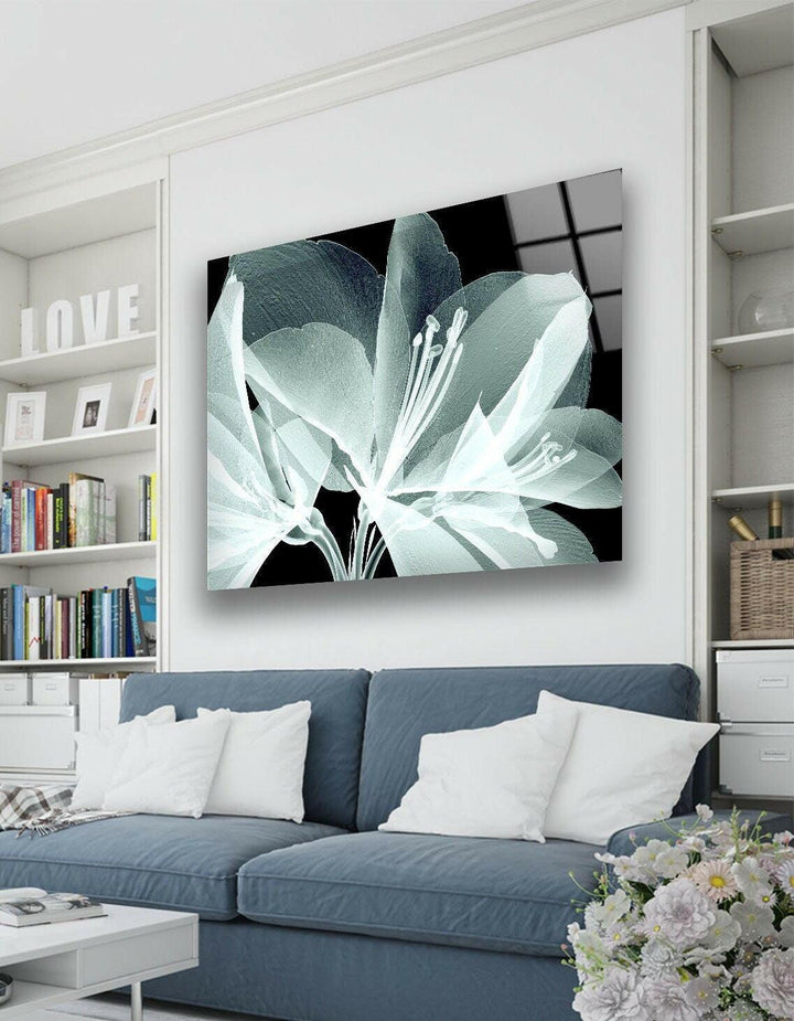 X-Ray Close Up Amaryllis Glass Wall Art, glass image printing, glass prints from photos