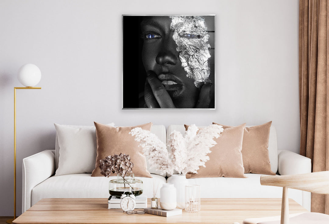 Silver Plated Woman Cool Wall Art & Glass Printing