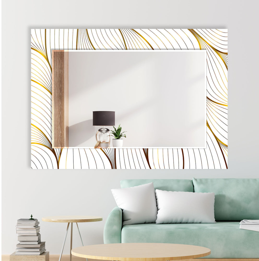 Golden & White Wall Mirror large floor mirror
