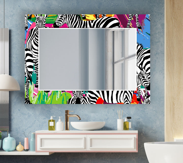 Zebra Wall Mirrors lighted mirror
