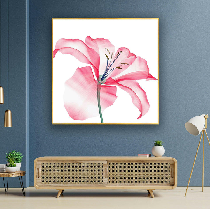 Watercolour Pink Flower Glass Wall Art, glass image printing, glass prints from photos