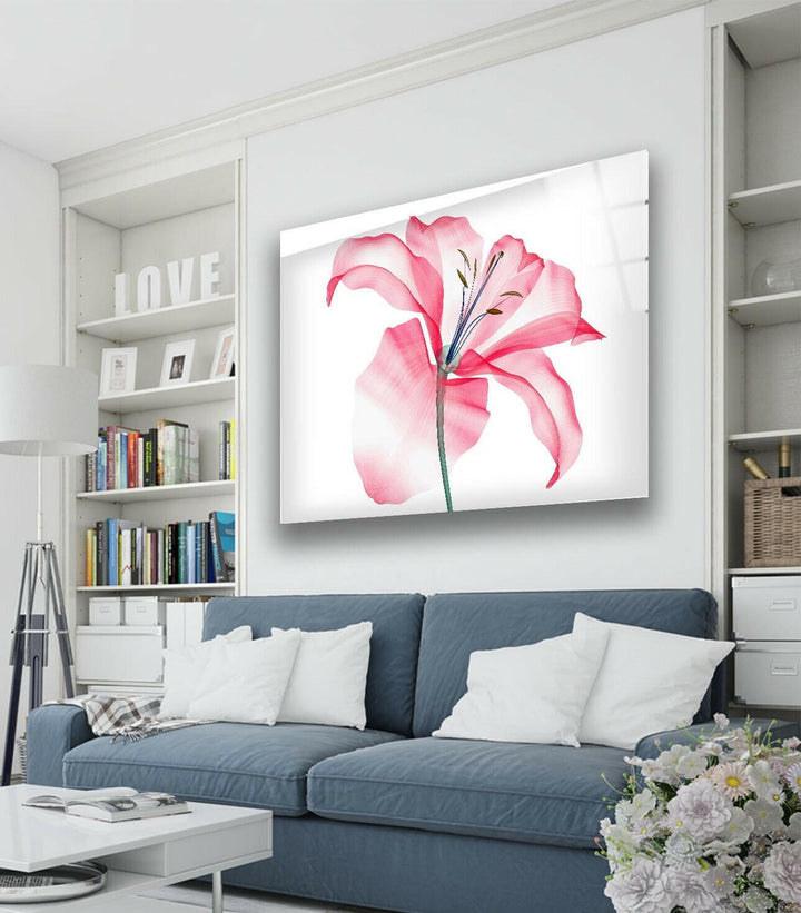 Watercolour Pink Flower Glass Wall Art, Glass Printing Wall Art, Print photos on glass