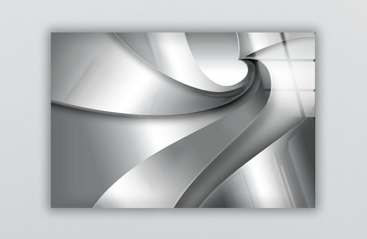 Silver Color Abstract Tempered Glass Wall Art - MyPhotoStation