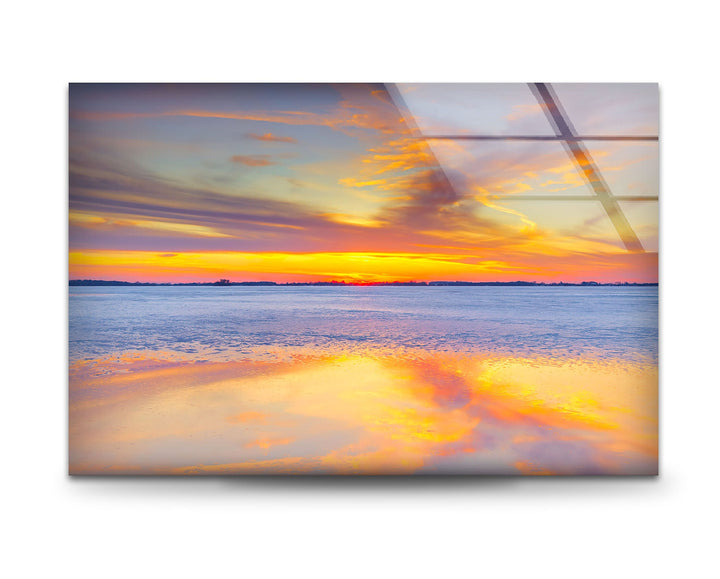 Sky Clouds Sunset Landscape Glass Wall Art glass pictures for Wall, glass prints wall art