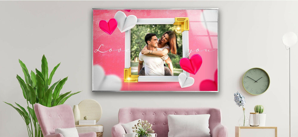 Pink Valentines Modern Glass Wall Art & Cool Prints