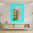 Abstract Tempered Glass Wall Mirror