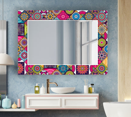 Mosaic Tempered Glass Wall Mirror