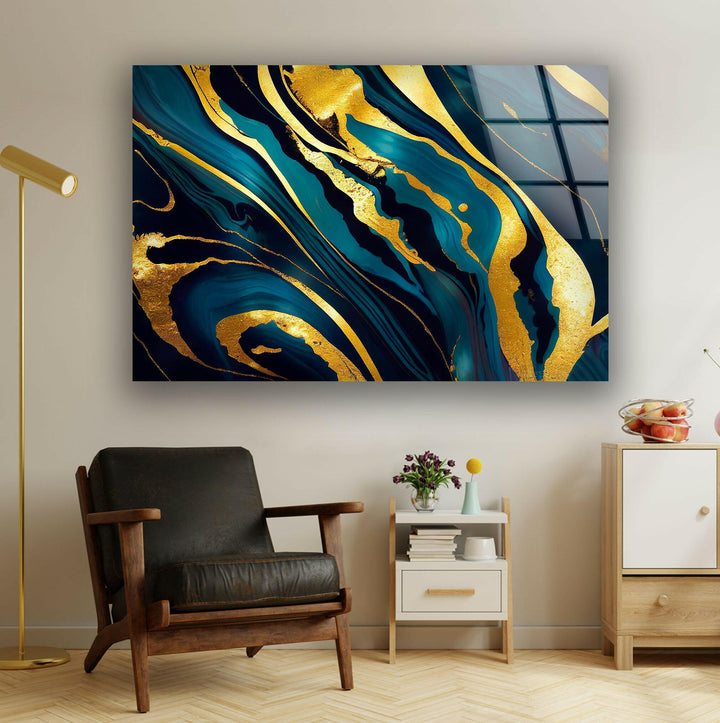 Alcohol Ink Gold Abstract Glass Wall Art stained glass wall art, stained glass wall decor