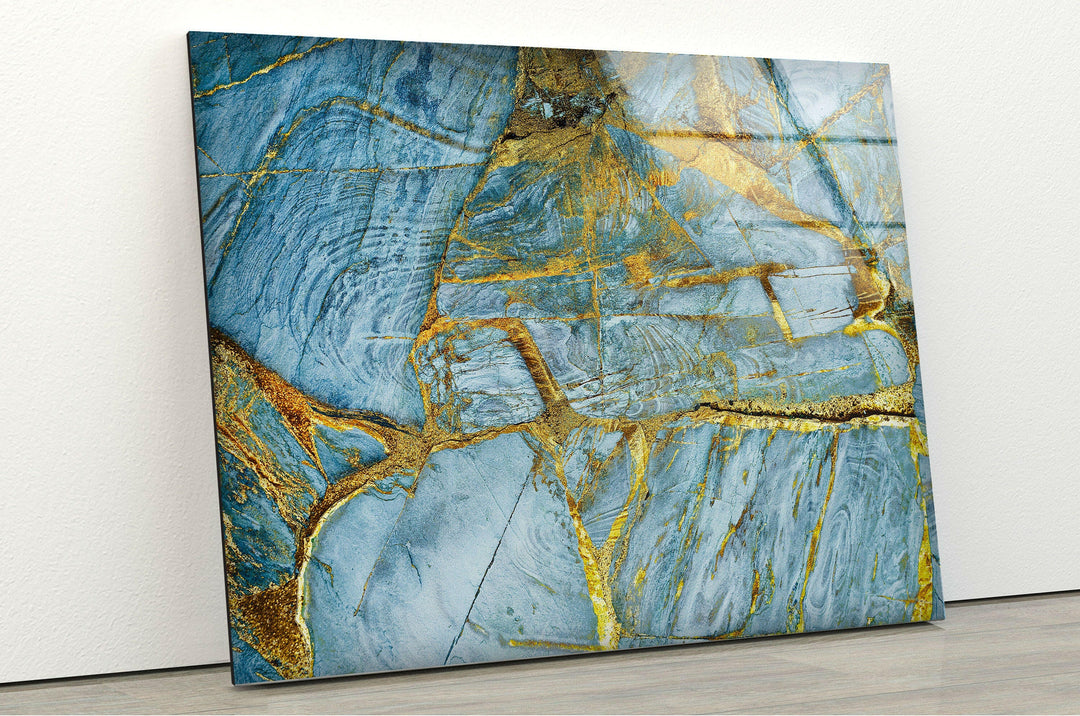 Golden marble Large Glass Artwork for Living Rooms