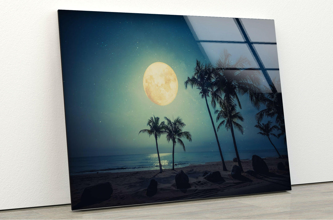 Fantasy Tropical Beach Glass Wall Art art glass wall art, glass wall art pictures