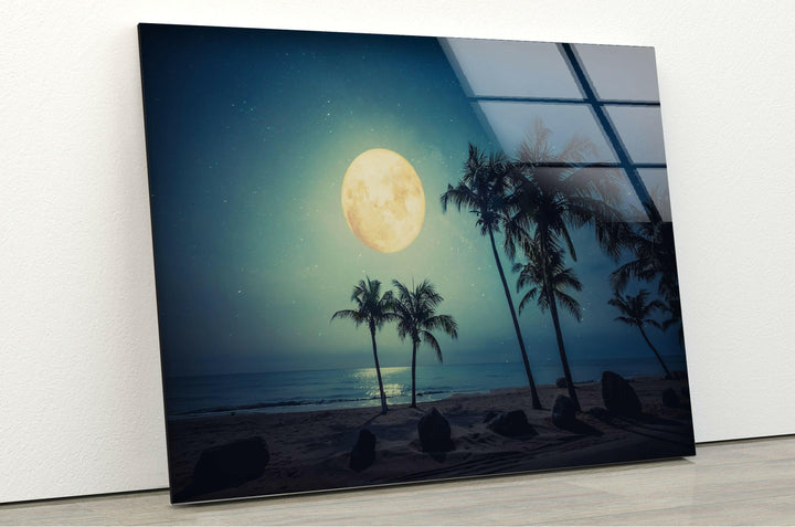 Fantasy Tropical Beach Glass Wall Art art glass wall art, glass wall art pictures