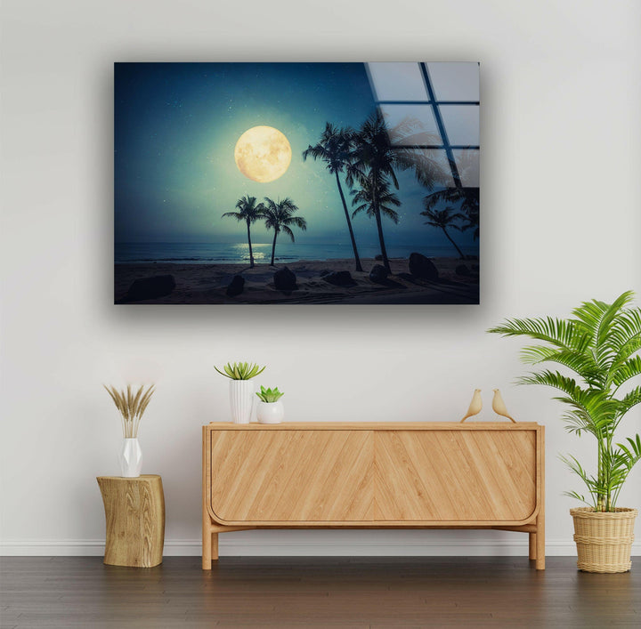 Fantasy Tropical Beach Glass Wall Art glass photo prints, glass picture prints