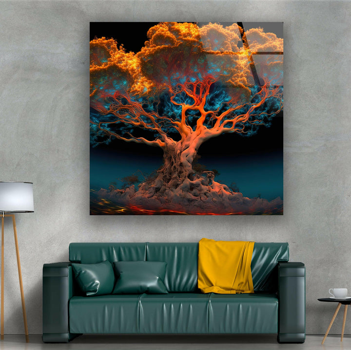 Fantastic Nature Tree Tempered Glass Wall Art - artdesigna glass printing wall arts