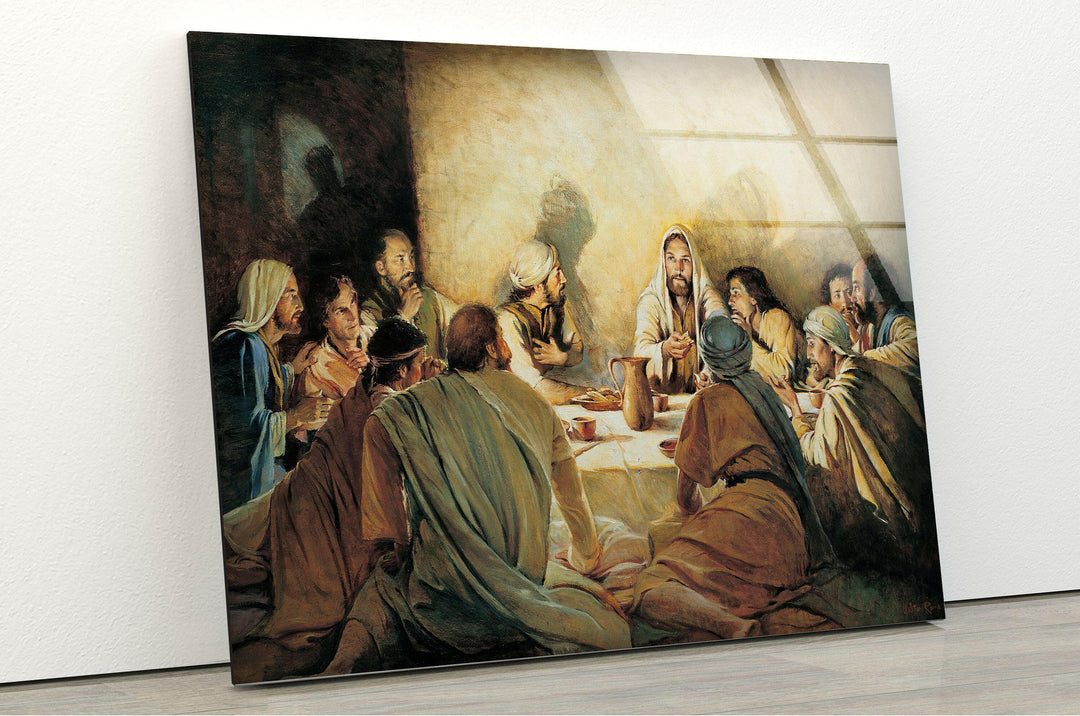 Christian Jesus Painting Glass Wall Art for Home Decor