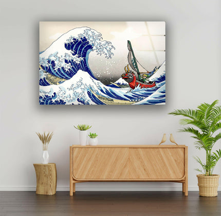 Wave Kanagawa Glass Wall Art