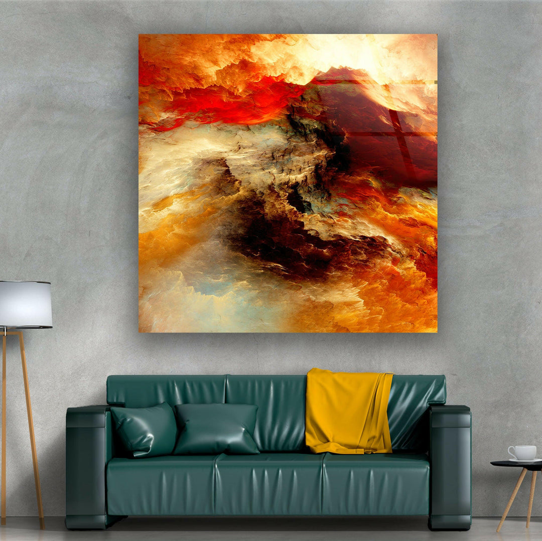 Red Abstract Wall Art & Modern Glass Art 