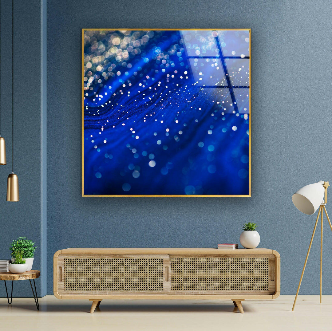 Blue Shiny Abstract Glass Wall Art glass image printing, glass prints from photos