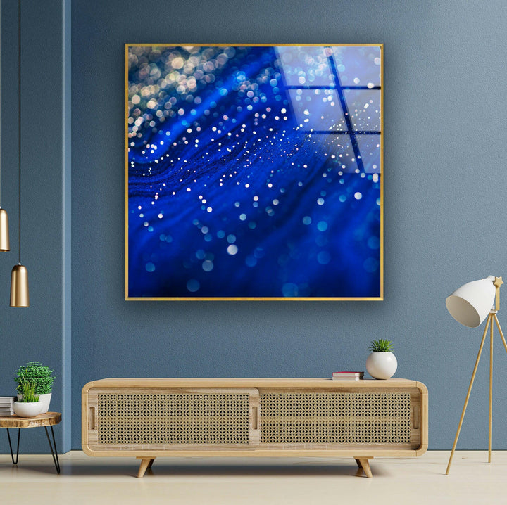 Blue Shiny Abstract Glass Wall Art glass image printing, glass prints from photos