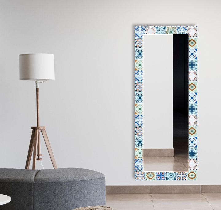 Mosaic Green & Blue Wall Mirror full body mirror
