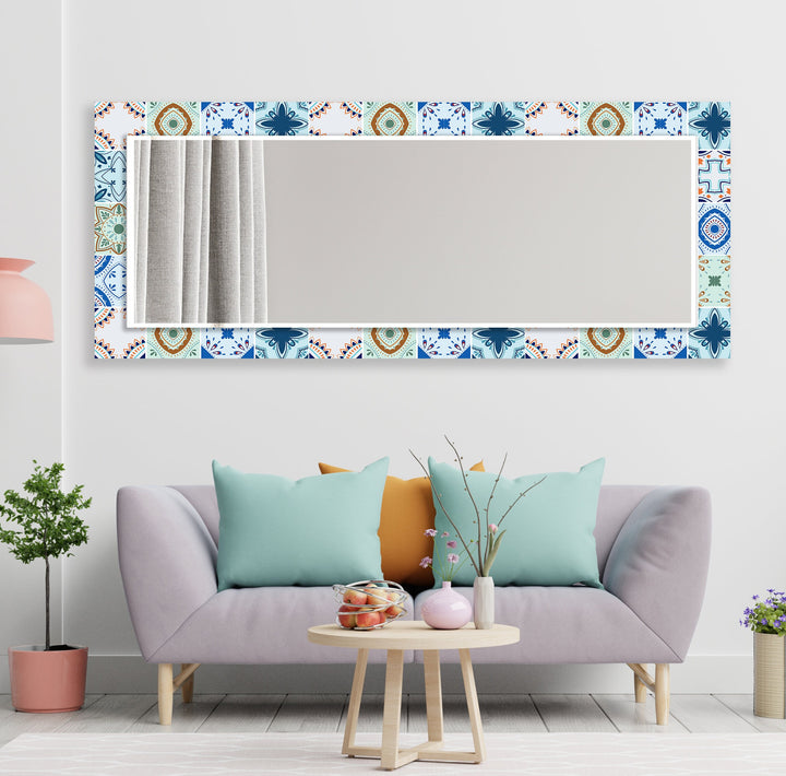 Mosaic Green & Blue Wall Mirror long mirror
